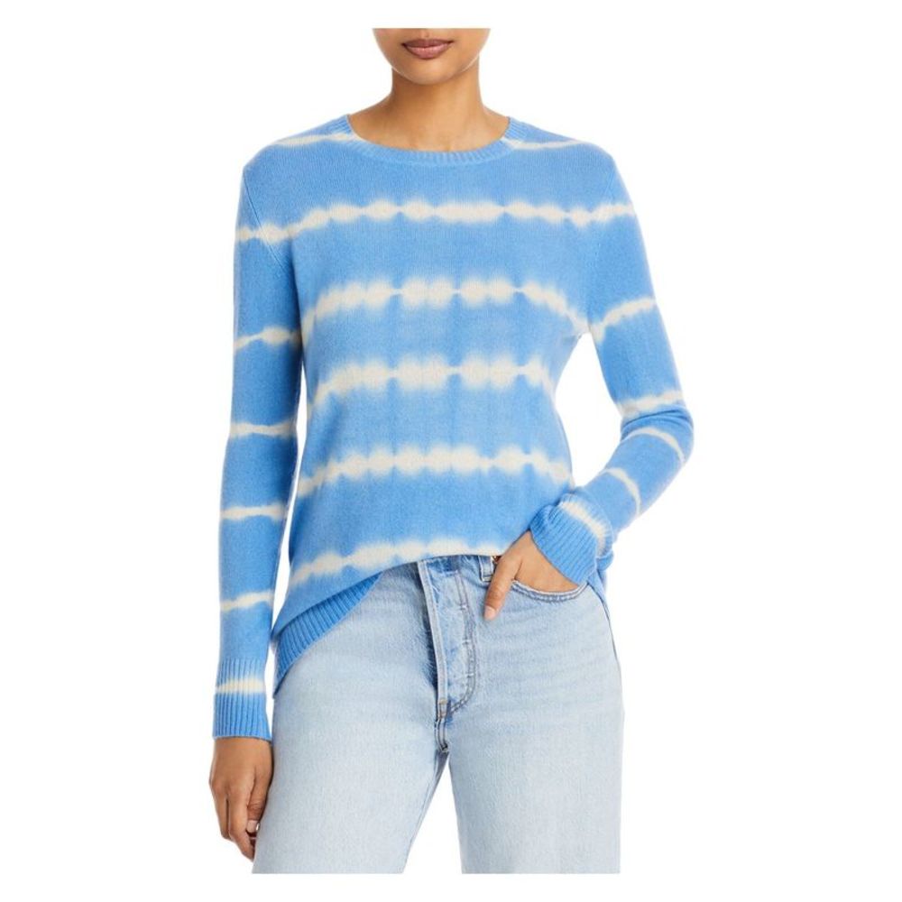 Designer Brand Womens Blue Tie Dye Long Sleeve Crew Neck Sweater XS